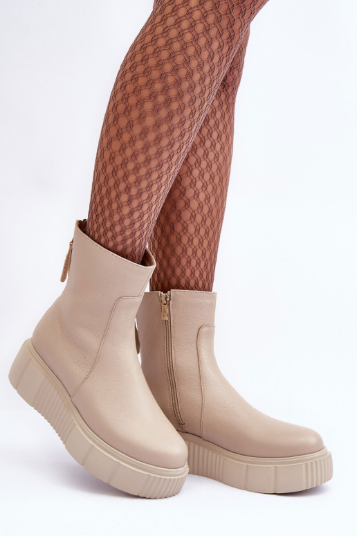 Damenstiefel mit einer Plattform Beige Lemar Jenefer Damenstiefel mit einer Plattform Beige Lemar Jenefer