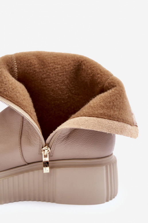 Damenstiefel mit einer Plattform Beige Lemar Jenefer Damenstiefel mit einer Plattform Beige Lemar Jenefer