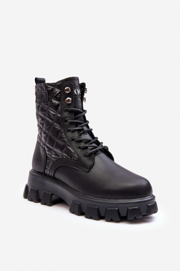 Haut Arbeitsstiefeletten mit breiten Absätzen GOE MM2N4021 schZuarze Farbe 2