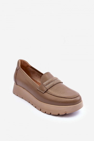 Leder-Schuhe mit Plateau und Ornamenten in Sandfarbe Lemar Lehira 2
