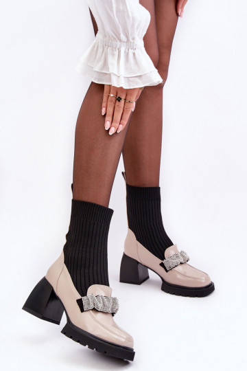 Damenstiefel Von Skarpet mit Absätzen Beige S.Barski MR870-41