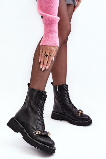 Damenstiefel hohe Reitstiefel mit Ornamenten schZuarze Farbe S.Barski MR870-68 2