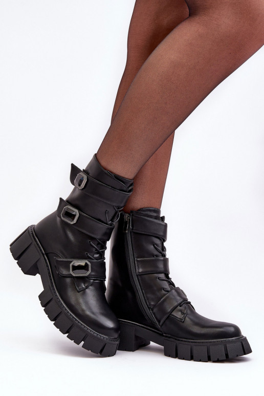 hohe Reitstiefel Damenstiefel aus Ermöglichtturleder schZuarze Farbe S.Barski MR870-62