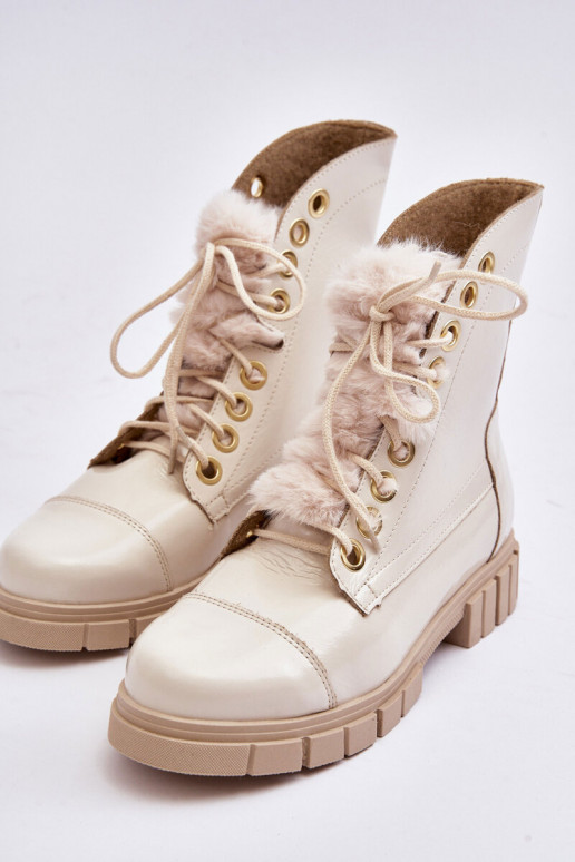 Haut Damenstiefel mit Pelzmantel elfenbeinfarbe LeZuski 3296 Haut Damenstiefel mit Pelzmantel elfenbeinfarbe LeZuski 3296