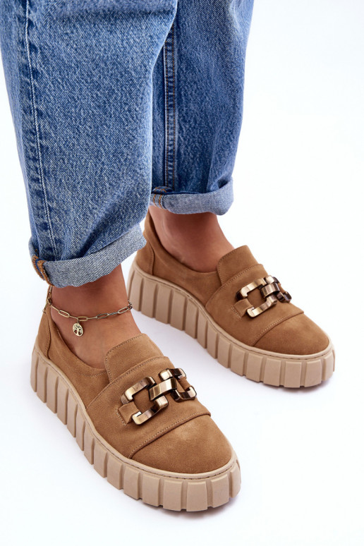 aus INildleder Schuhe Feminin mit einer Plattform mit Ornamenten Beige LeZuski 3398 aus INildleder Schuhe Feminin mit einer Plattform mit Ornamenten Beige LeZuski 3398