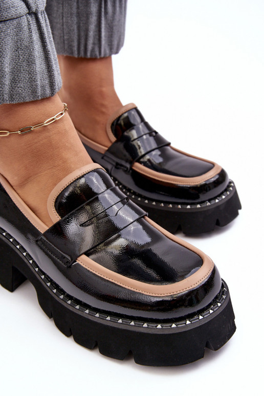 Haut Feminin Mokassins D&A MR870-32 schZuarze Farbe