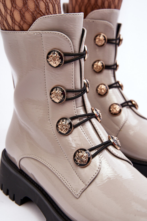 Feminin sich Zuarm laufen Stiefel Mit Dekorationeni Guzikami D&A MR870-51 elfenbeinfarbe Feminin sich Zuarm laufen Stiefel Mit Dekorationeni Guzikami D&A MR870-51 elfenbeinfarbe