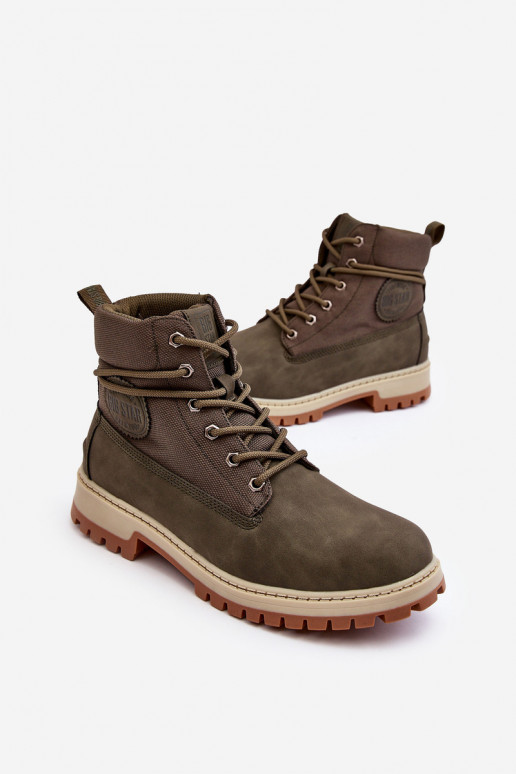 Männlich Stiefel Schuhe Memory Foam Khaki-Farbe Big Star KK174205 Männlich Stiefel Schuhe Memory Foam Khaki-Farbe Big Star KK174205