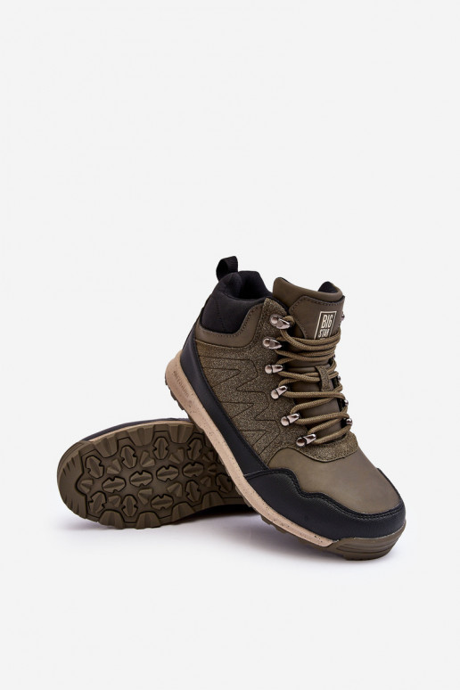 Feminin Beheizte INanderschuhe Khaki-Farbe Big Star MM274480