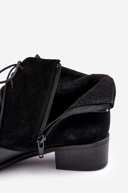 Modisch Feminin Schnürstiefel schZuarze Farbe Kefora