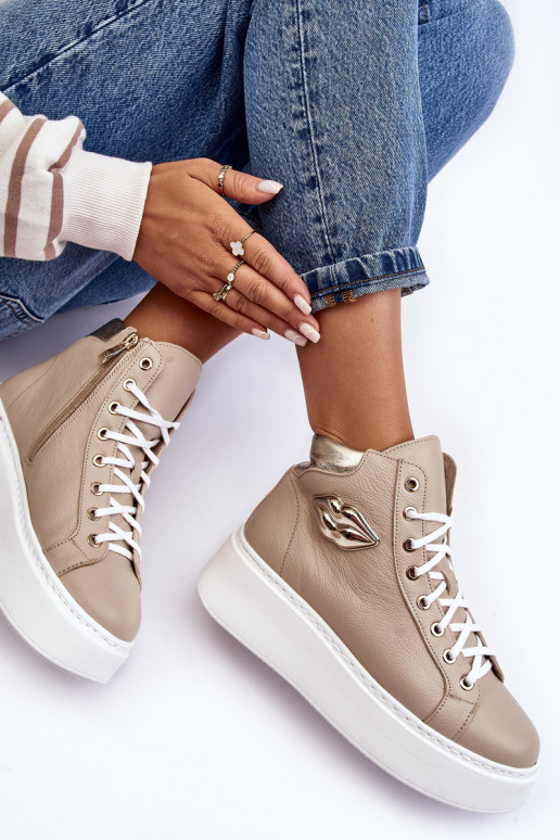 Freizeitschuhe Groß mit Reißverschlüssen Lemar Beige Katerin Freizeitschuhe Groß mit Reißverschlüssen Lemar Beige Katerin