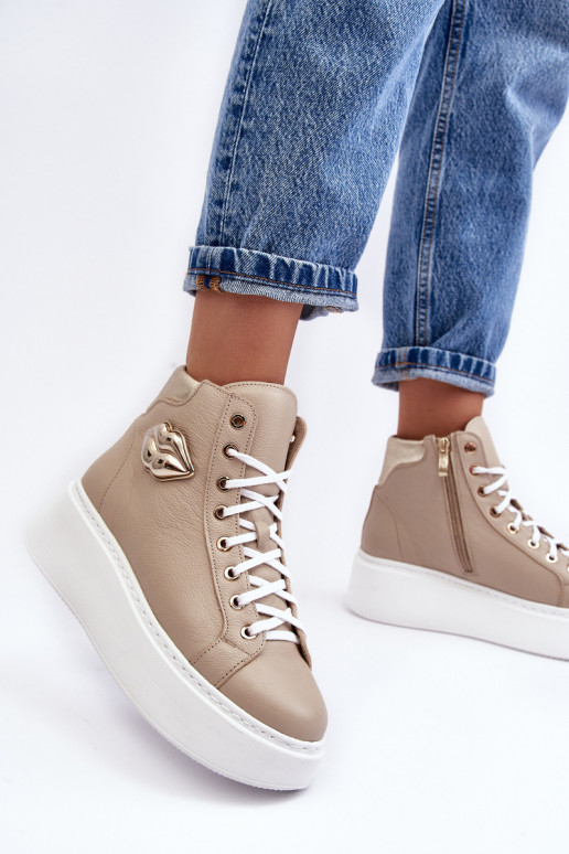 Freizeitschuhe Groß mit Reißverschlüssen Lemar Beige Katerin Freizeitschuhe Groß mit Reißverschlüssen Lemar Beige Katerin