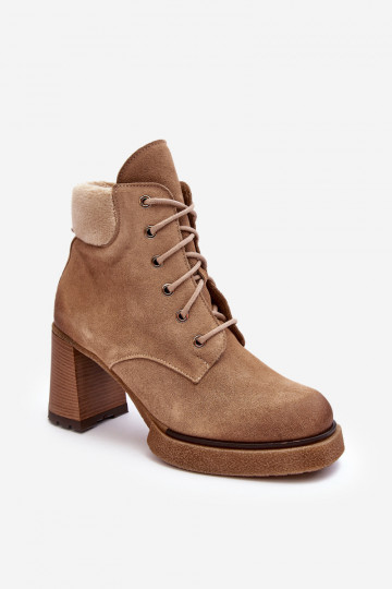 Stiefel aus INildleder mit Schnürsenkeln mit Absätzen Beige Lemar Flomes 2