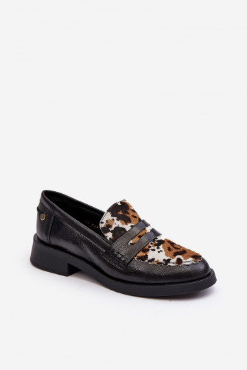 Leder Damen Mokassins Tai turiciejka 06250-01 in schwarzer Farbe 2