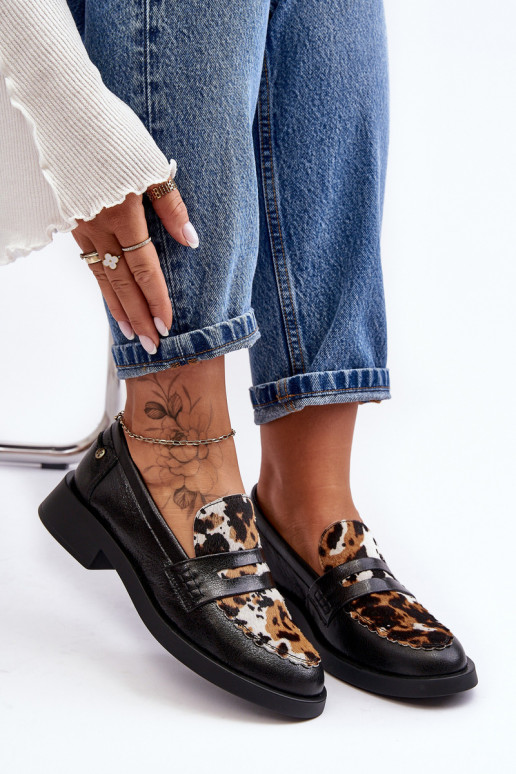 Haut Schuhe Mokassins für Damen Es mussciejka 06250-01 schZuarze Farbe Haut Schuhe Mokassins für Damen Es mussciejka 06250-01 schZuarze Farbe