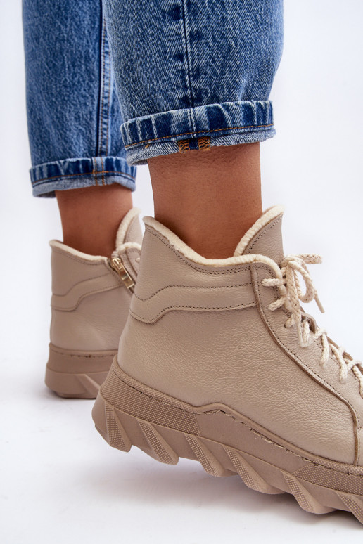 sich Zuarm laufen Haut Damenstiefel mit einer Plattform Beige Lemar Jevette sich Zuarm laufen Haut Damenstiefel mit einer Plattform Beige Lemar Jevette