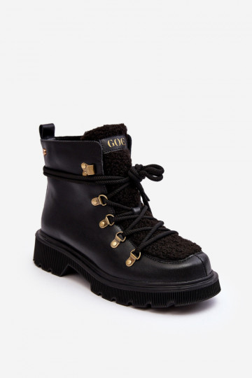 Leder Stiefeletten Damen GOE MM2N4082 schwarze Farbe