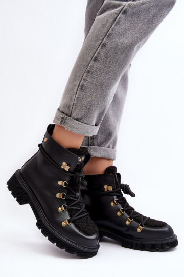 Leder Stiefeletten Damen GOE MM2N4082 schwarze Farbe 2