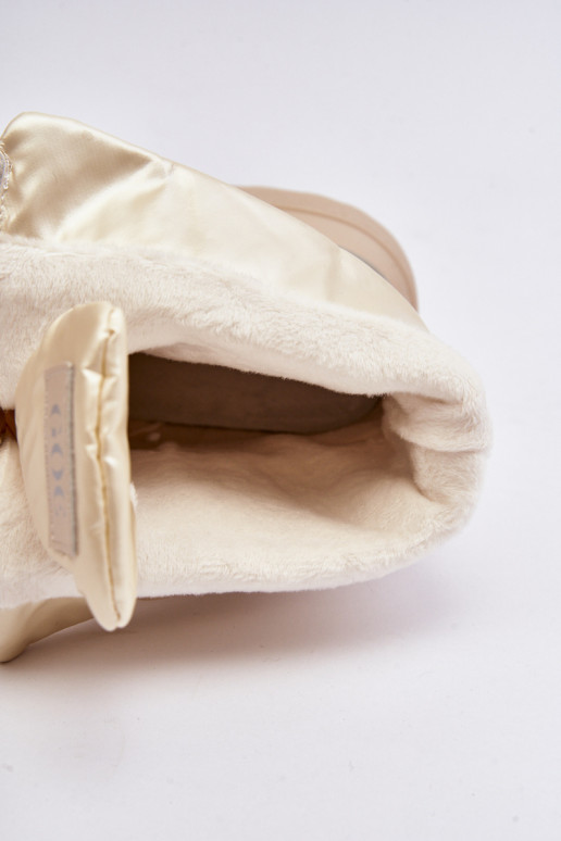 Schneestiefel Feminin Auf dicker Sohle mit Reißverschlüssen GOE MM2N4079 Beige