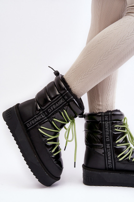 Schneestiefel Feminin Auf dicker Sohle Vegan D.Franklin DFSH371007 schZuarze Farbe Schneestiefel Feminin Auf dicker Sohle Vegan D.Franklin DFSH371007 schZuarze Farbe