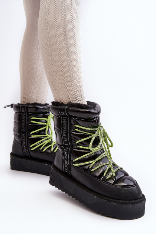 Schneestiefel Feminin Auf dicker Sohle Vegan D.Franklin DFSH371007 schZuarze Farbe Schneestiefel Feminin Auf dicker Sohle Vegan D.Franklin DFSH371007 schZuarze Farbe