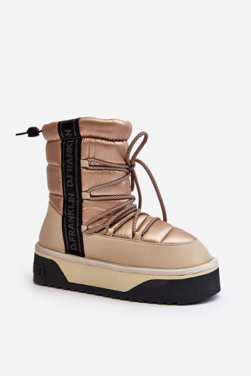 Damen Schneeschuhe mit dicker Sohle vegan D.Franklin DFSH371006 sandfarbene Farbe