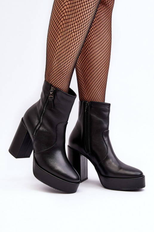 Damenstiefel aus Ermöglichtturleder mit Absätzen und Plattformi Laura Messi 2690 schZuarze Farbe Damenstiefel aus Ermöglichtturleder mit Absätzen und Plattformi Laura Messi 2690 schZuarze Farbe