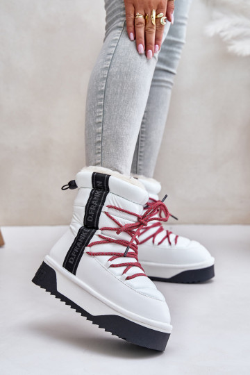 Damen Schneeschuhe mit dicker Sohle vegan D.Franklin DFSH371007 weiße Farbe 2