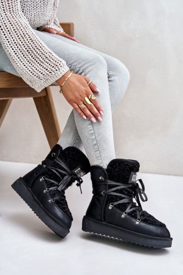 Schneestiefel mit einer Plattform Vegan D.Franklin DFSH370004 schZuarze Farbe