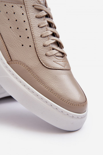 Männer Leder Sportschuhe Zazoo 1544 sandfarben 2