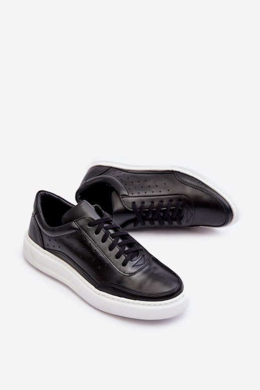 Männlich Turnschuhe Haut Zazoo 1544 schZuarze Farbe Männlich Turnschuhe Haut Zazoo 1544 schZuarze Farbe