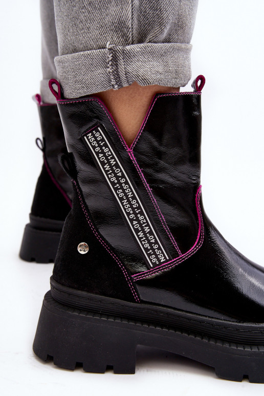 Haut Feminin Stiefel Es mussciejka 06236-15 schZuarze Farbe