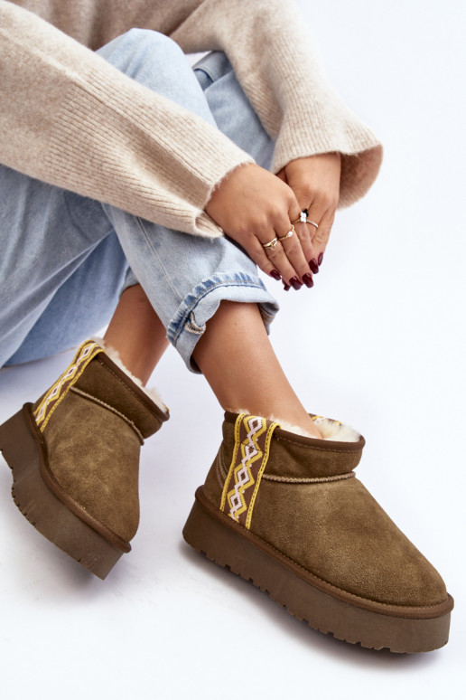 Haut aus INildleder Schneestiefel Feminin grüne Farbe Vebissat