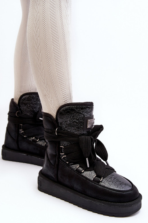 Feminin Schneestiefel mit stilvollen Details D.Franklin DFSH370006 schZuarze Farbe