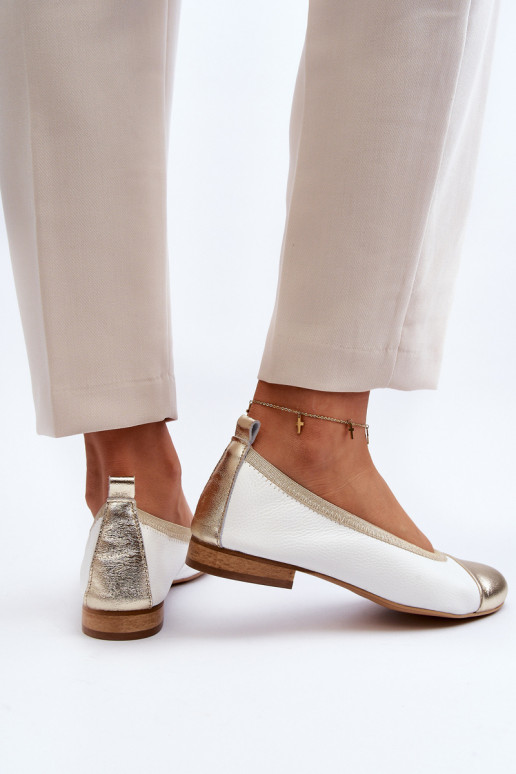 Zazoo 2890 Ballerinas INeiß-goldene Farbe Zazoo 2890 Ballerinas INeiß-goldene Farbe
