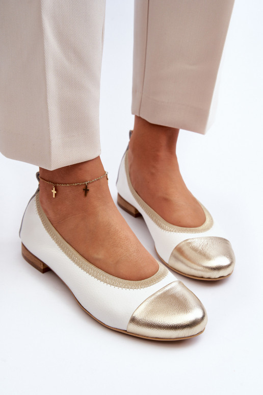 Zazoo 2890 Ballerinas INeiß-goldene Farbe Zazoo 2890 Ballerinas INeiß-goldene Farbe