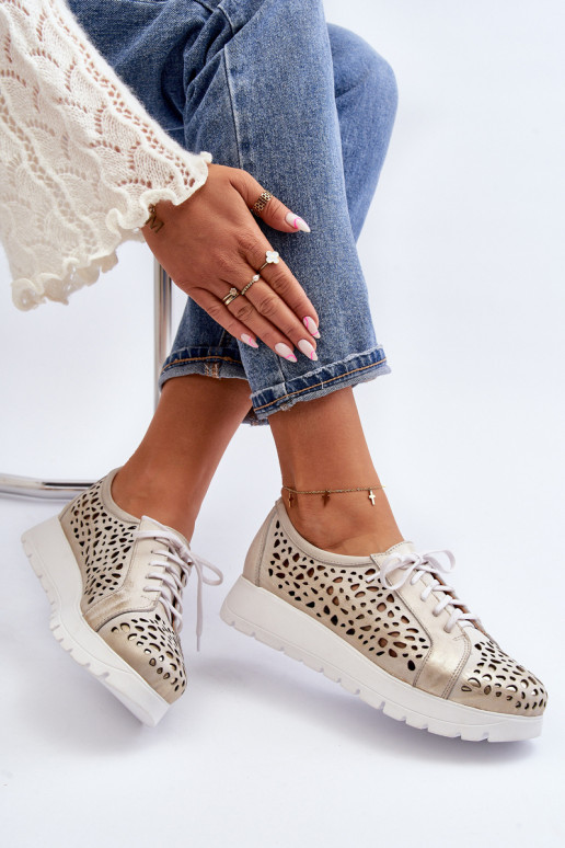 Zazoo 2821 Haut Schuhe Feminin mit durchbrochenen Elementen goldene Farbe Zazoo 2821 Haut Schuhe Feminin mit durchbrochenen Elementen goldene Farbe