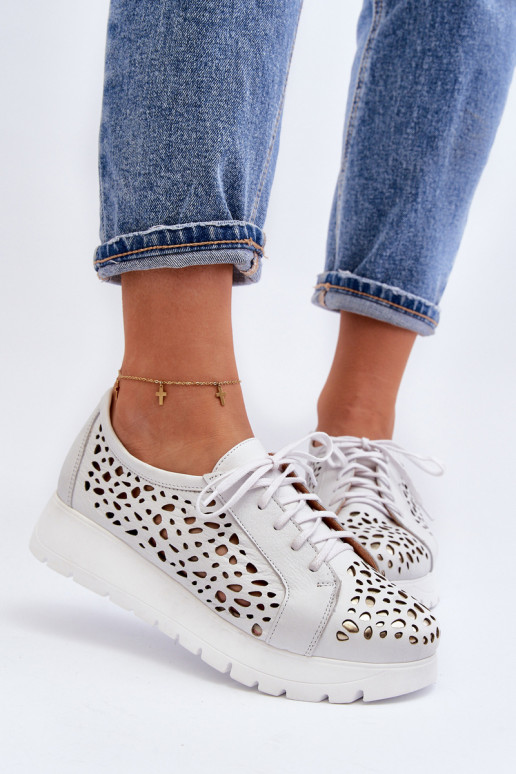 Zazoo 2821 Haut Schuhe Feminin mit durchbrochenen Elementen graue Farbe