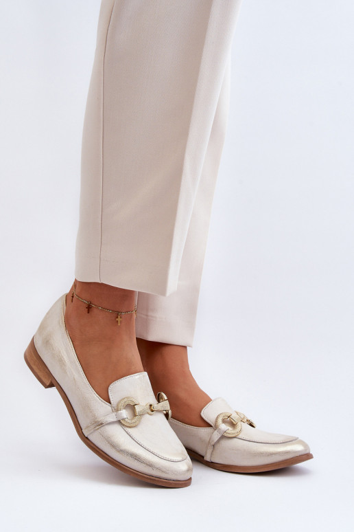 Zazoo 2880 Feminin Mokassins Haut mit Ornamenten goldene Farbe Zazoo 2880 Feminin Mokassins Haut mit Ornamenten goldene Farbe