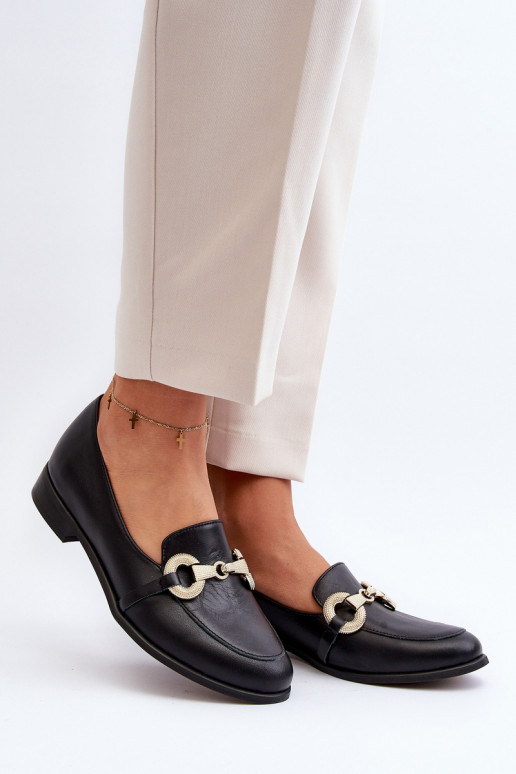 Zazoo 2880 Feminin Mokassins Haut mit Ornamenten schZuarze Farbe