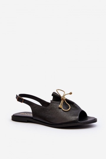 Zazoo 2898 Haut Flache Sandalen schZuarze Farbe