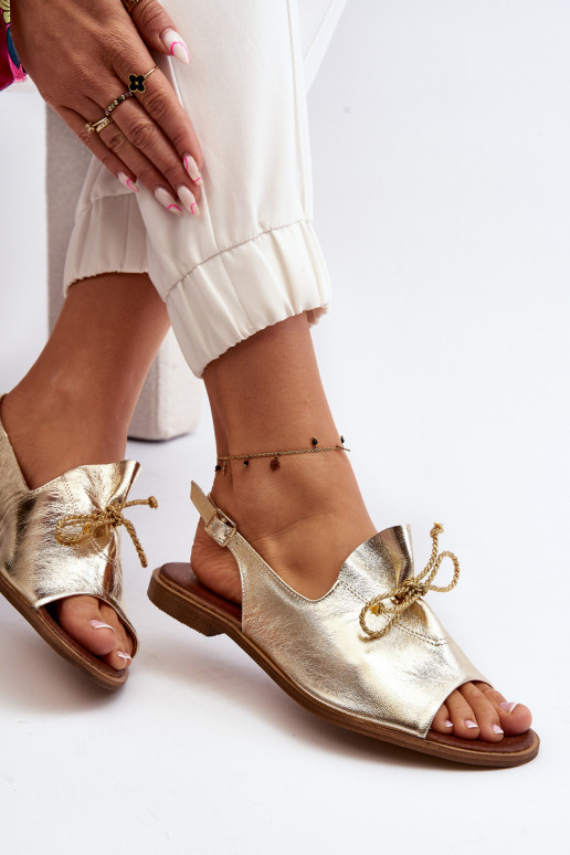 Zazoo 2898 Haut Flache Sandalen goldene Farbe Zazoo 2898 Haut Flache Sandalen goldene Farbe