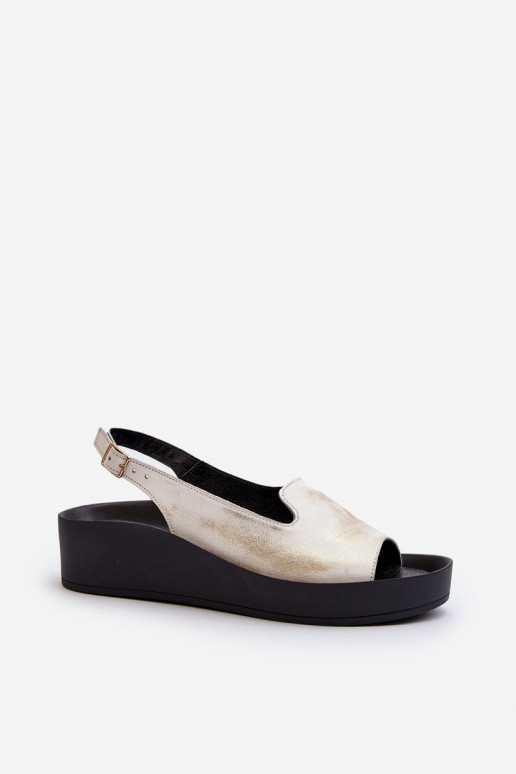 Zazoo 2893 Damensandalen Haut na Dickj PodeszZuie goldene Farbe Przecierany