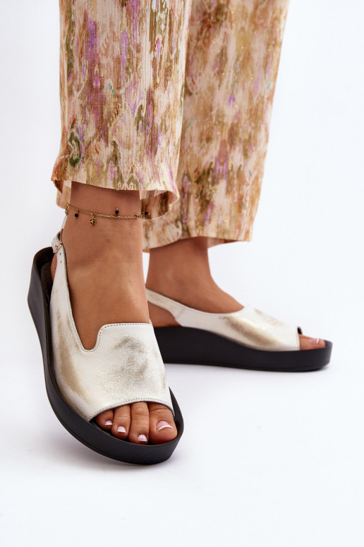 Zazoo 2893 Damensandalen Haut na Dickj PodeszZuie goldene Farbe Przecierany