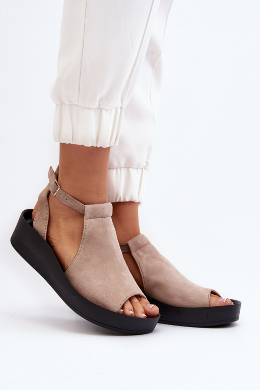 Zazoo 2914 INildledersandalen für Damen Beige