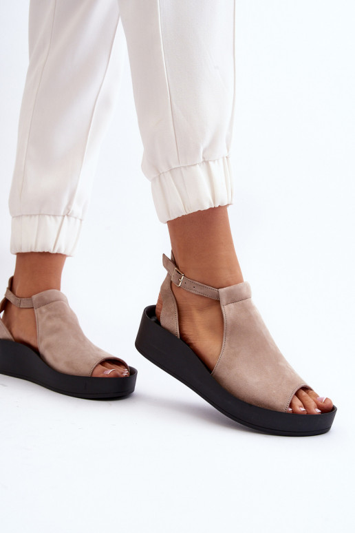 Zazoo 2914 INildledersandalen für Damen Beige