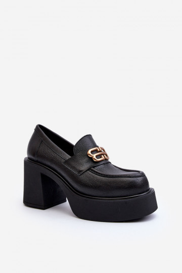 Zazoo 20170 Schuhe Haut Feminin mit Absätzen schZuarze Farbe