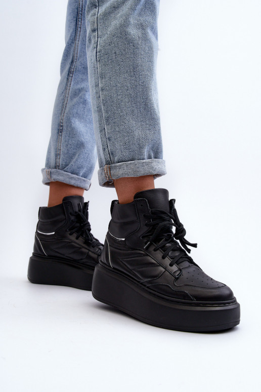 Zazoo 3392/X Feminin Haut Turnschuhe mit einer Plattform schZuarze Farbe Zazoo 3392/X Feminin Haut Turnschuhe mit einer Plattform schZuarze Farbe