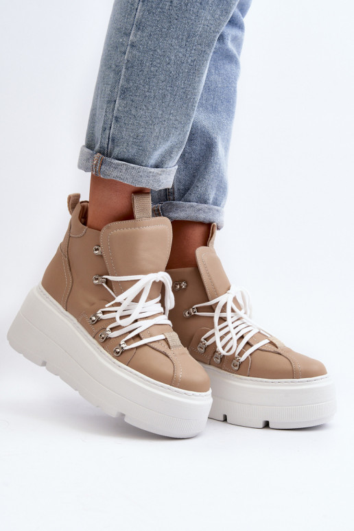 Zazoo 3416 Haut Feminin Turnschuhe Beige