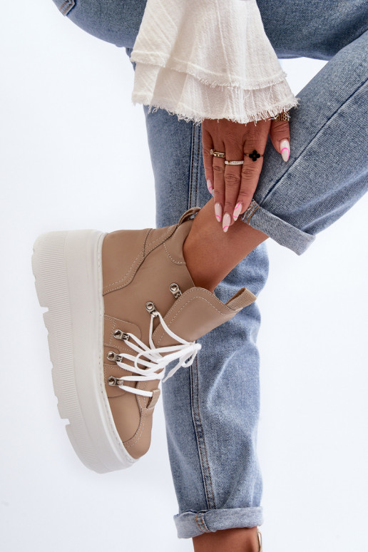 Zazoo 3416 Haut Feminin Turnschuhe Beige